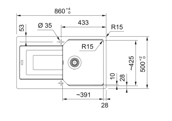 114.0688.486-Franke Urban Ubg 611-86  Oyster Granit Eviye - Resim 2
