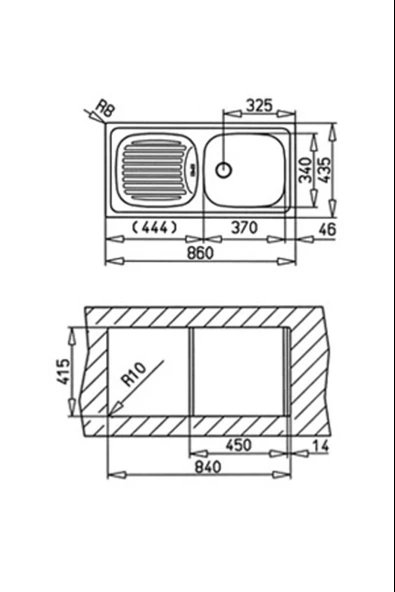40132022-Teka Ebm 45 Sol Çelik Eviye - Resim 2