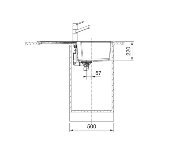 114.0688.484-Franke Urban Ubg 611-86 Avena Granit Eviye - Resim 3