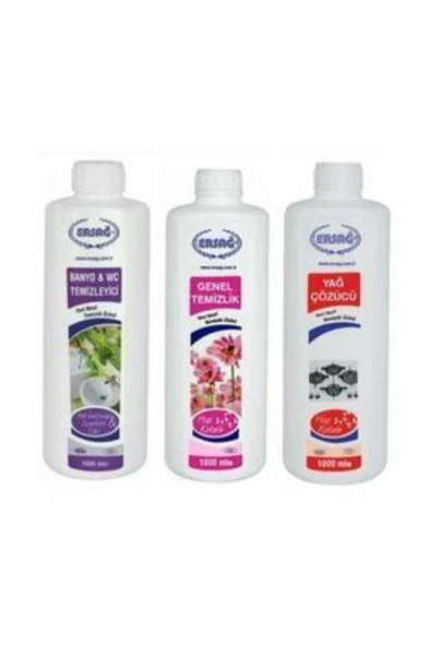 Ersağ Genel Temizlik + Banyo Wc+yağ Çöz 3'lü Set X 1000 ml