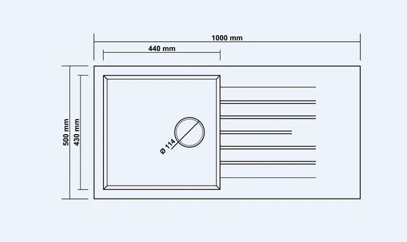 Opal Um-100 Xl Granit Eviye Metallic Black - Resim 2