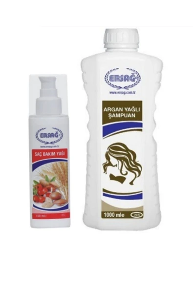 Ersağ Argan Yağlı Şampuan 1000 Ml Ve Saç Bakım Yağı 100ml ürün görseli