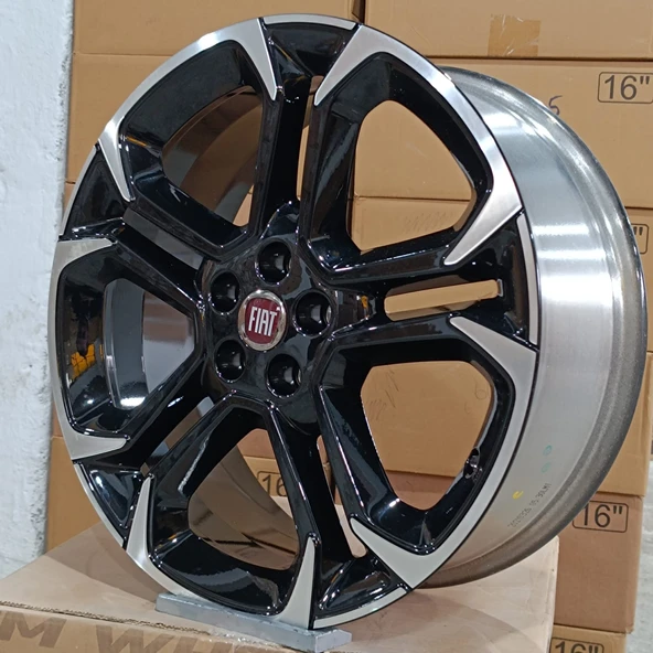Sıfır OPAR 18 inç Egea Elmas Kesim Siyah Jant Takımı - 7.5x18 5X98 ET44 58.1 - OEM: 55104826 - 3
