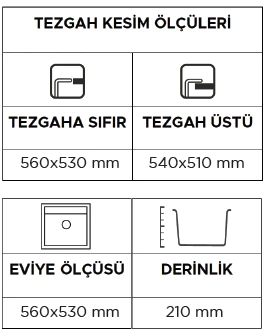 Aragonit Sh-49 Granit Eviye (Graphite Grey) - Resim 3