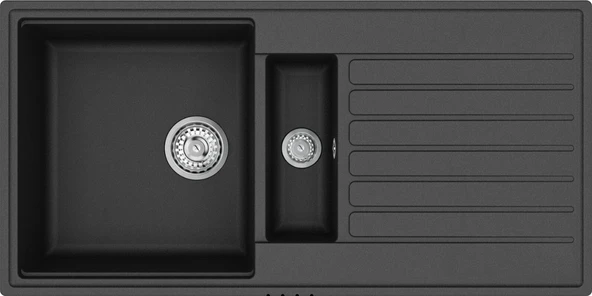 115380001-Teka Cliff 60 B-TQ 1½B 1D Siyah Granit Eviye ürün görseli