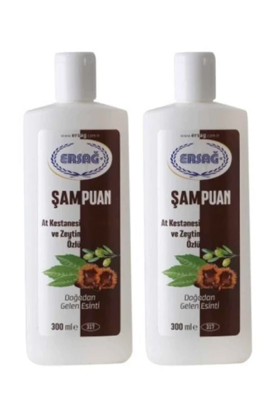Ersağ At Kestanesi Ve Zeytin Özlü Şampuan 300 ml 2 Adet