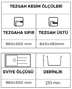 Opal Um-86 Xl Granit Eviye Super White - Resim 3