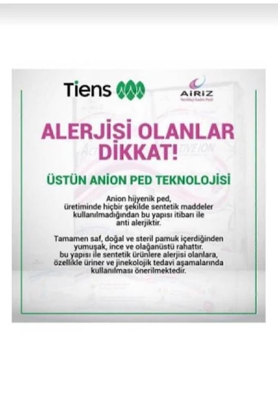 Tiens Airiz Kadın Hijyenik Gece Pedi 8'li 1 Paket - Resim 2
