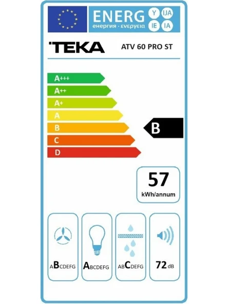 112940007-Teka ATV 60 PRO ST Gri Davlumbaz - Resim 3