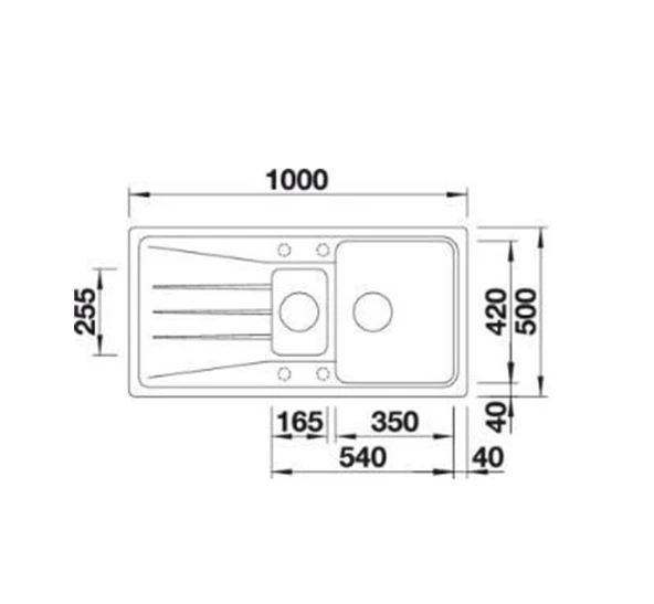 519683-Blanco Sona 6 S 1.5 Gözlü Granit Beyaz Evye - Resim 4