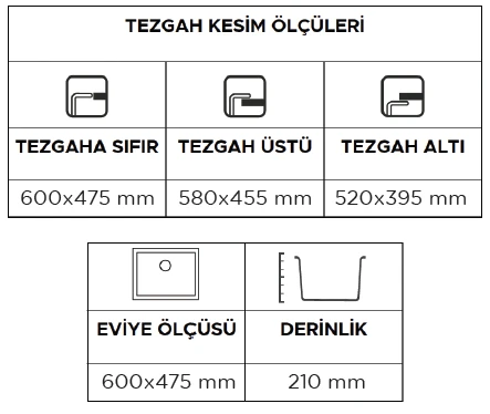 Morganit Gn-60 Granit Eviye (Metallic Black) - Resim 3