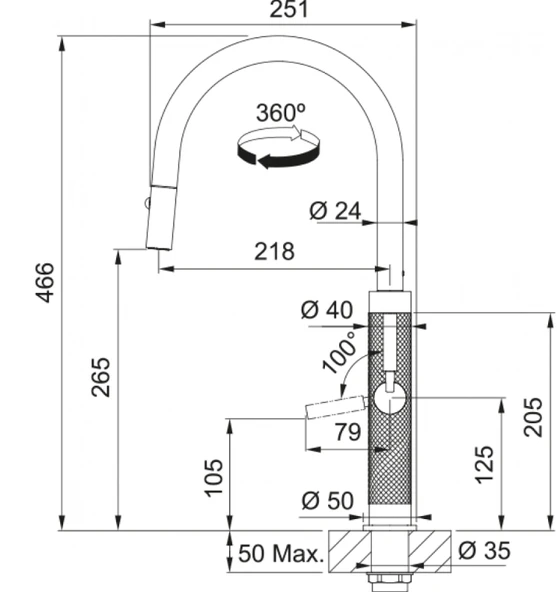 115.0711.557-Franke Mythos Masterpiece Copper Spiralli Armatür - Resim 6