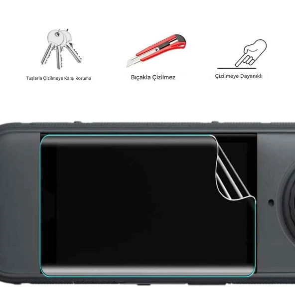 Insta360 X3 Aksiyon Kamera Uyumlu 2 Adet Şeffaf Ekran koruyucu Nano Jelatin - 5