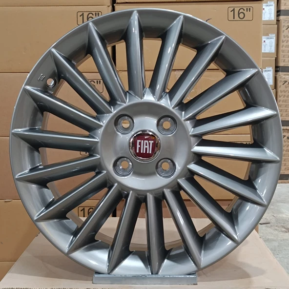 Sıfır OPAR 16 inç Linea Stilo Fiorino Titanyum Jant Takımı - 6.0X16 4X98 ET41 58.1 - OEM: 55174536 - 1