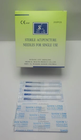 Shenlong Akupunktur İğnesi Kuru İğne 200 adet 0.30 x 40 mm - 2