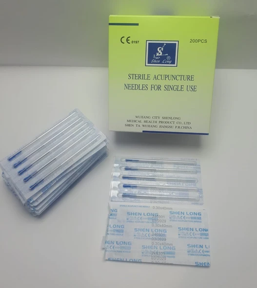 Shenlong Akupunktur İğnesi Kuru İğne 200 adet 0.30 x 40 mm