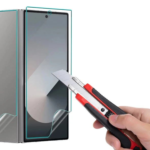 Samsung Galaxy Z Fold 7 Uyumlu Ön+Arka Body Şeffaf Ultra koruyucu Nano Jelatin - 5