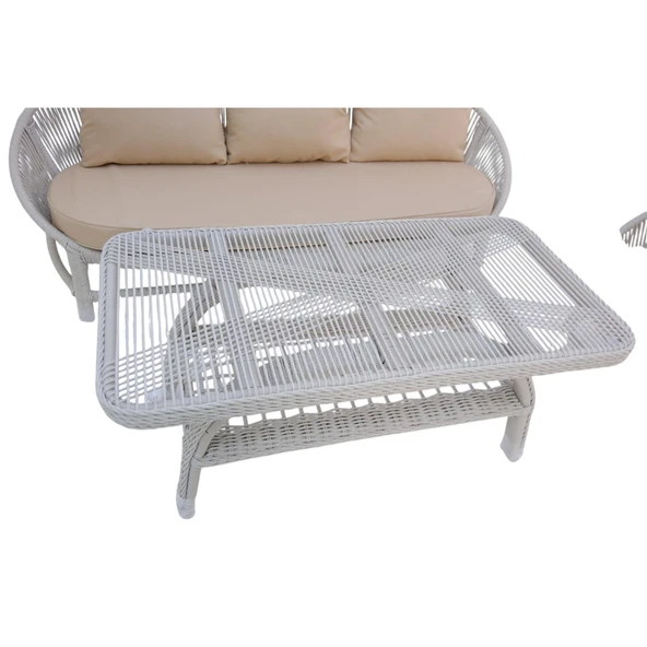 Marise | Üçlü Rattan Bahçe Oturma Grubu | 3+1+1+Sehpalı Bahçe Takımı - 10