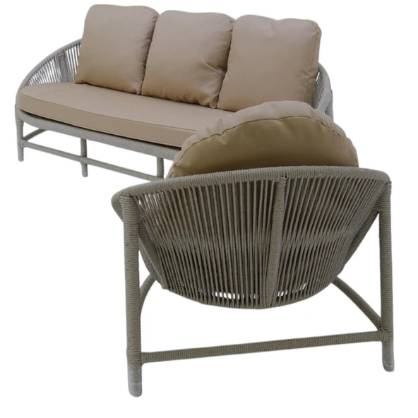Marise | Üçlü Rattan Bahçe Oturma Grubu | 3+1+1+Sehpalı Bahçe Takımı - 7
