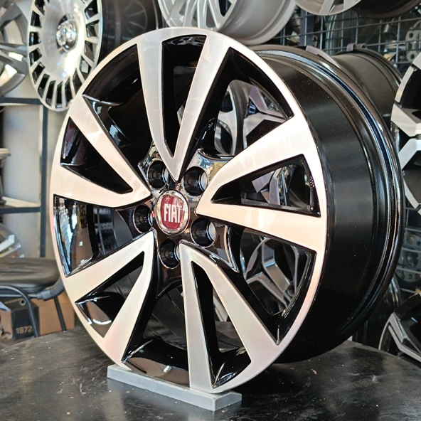 Sıfır OPAR 15 inç Egea, Doblo, Fiorino Black Diamond Jant Takımı - 6.5X15 5X98 ET44 58.1 - OEM: 59360666 - 3