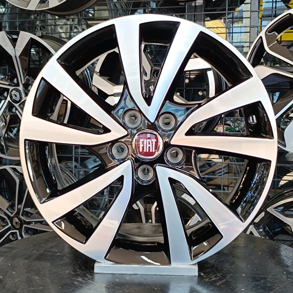 Sıfır OPAR 15 inç Egea, Doblo, Fiorino Black Diamond Jant Takımı - 6.5X15 5X98 ET44 58.1 - OEM: 59360666 - 1