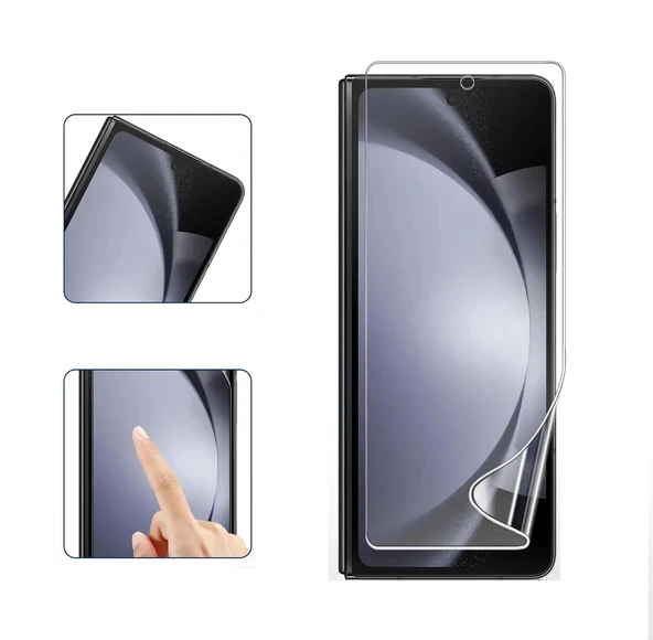 Samsung Galaxy Z Fold 7 Uyumlu 2 Ön 1 Arka Body Şeffaf Ultra koruyucu Nano Jelatin - Resim 5