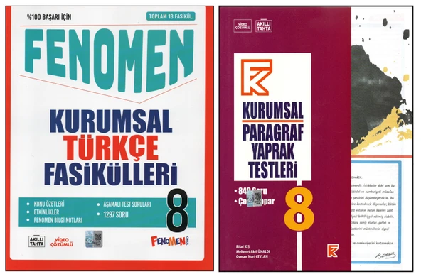 FENOMEN 8.SINIF KURUMSAL TÜRKÇE FASİKÜLLERİ +KURMAY KURUMSAL PARAGRAF YAPRAK TEST (2 KİTAP) ürün görseli 1