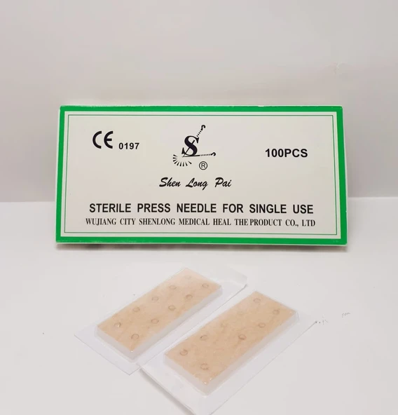 Shenlong Çift Flasterli Press Needle 0.22 X 1.5 Mm 100 Adet Kalıcı Kulak Iğnesi