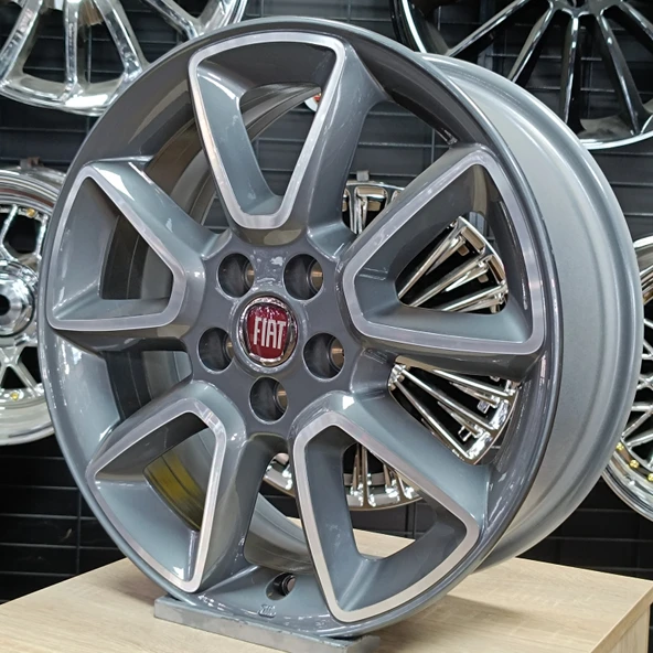 Sıfır OPAR 16 inç Egea, Doblo Gunmetal Diamond Jant Takımı - 6.0X16 5X98 612 ET36 58.1 - OEM: 55173449 - 3