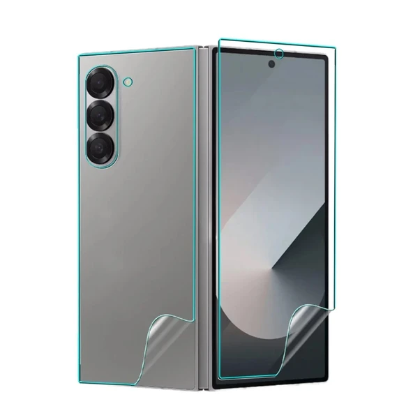 Samsung Galaxy Z Fold 7 Uyumlu 2 Ön 1 Arka Body Şeffaf Ultra koruyucu Nano Jelatin - Resim 2
