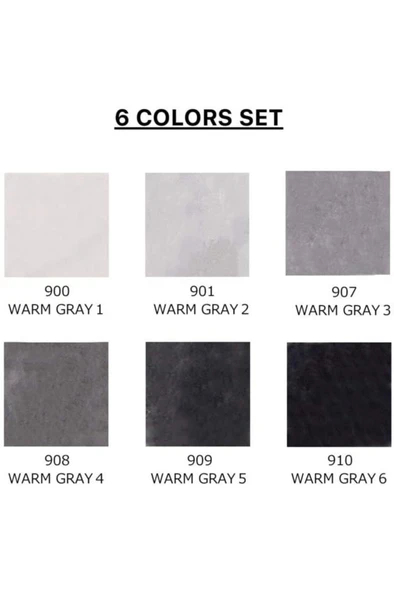 Zig Clean Color Real Brush 6'lı Warm Grey Set - Resim 3