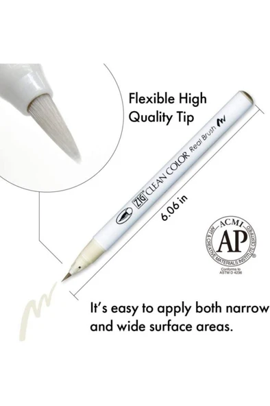 Zig Clean Color Real Brush 6'lı Warm Grey Set - Resim 2