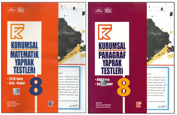 KURMAY 8.SINIF KURUMSAL MATEMATİK YAPRAK TEST +KURMAY PARAGRAF YAPRAK TEST (2 KİTAP) ürün görseli