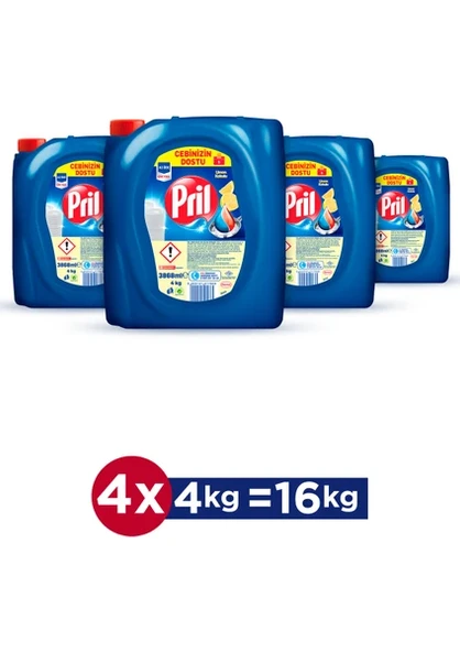 Pril Limon 4 KG x 4 Adet Sıvı Bulaşık Deterjanı