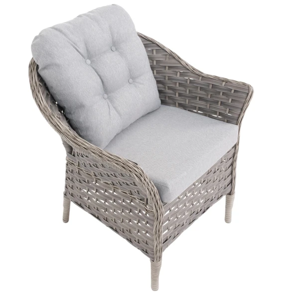 Spark Nova 110 cm Rattan Yuvarlak Minderli Bahçe Masa Takımı - Resim 12