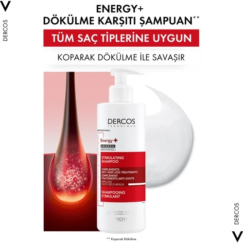 Vichy Dercos Energising Saç Dökülmesine Karşı Şampuan 400 ml - 2