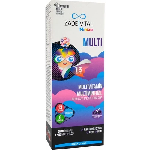 Zade Vital Miniza Multi Sıvı Takviye Edici Gıda 150 ml ürün görseli
