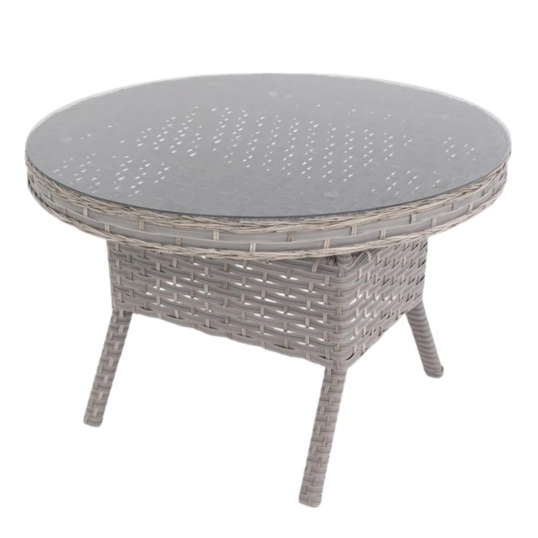 Spark Nova 110 cm Rattan Yuvarlak Minderli Bahçe Masa Takımı - Resim 3