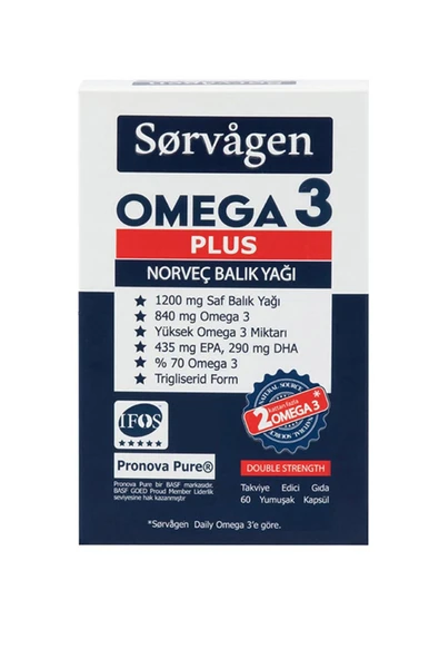 Sorvagen Omega 3 Plus Norveç Balık Yağı 60 Kapsül ürün görseli