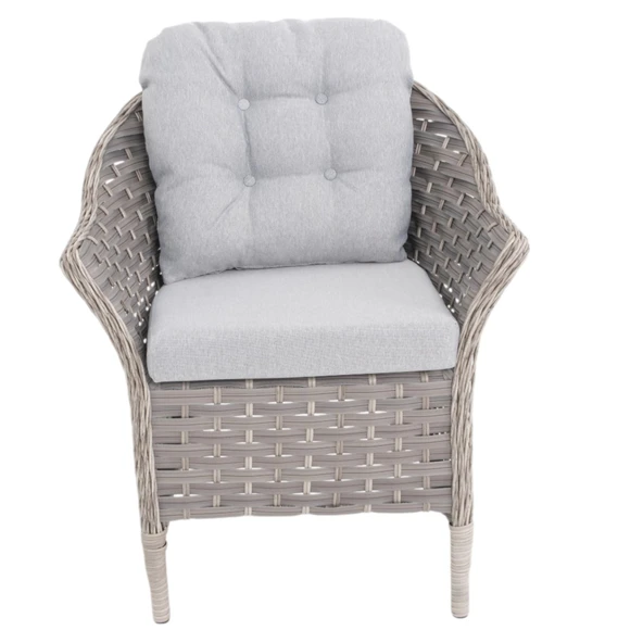 Spark Nova 110 cm Rattan Yuvarlak Minderli Bahçe Masa Takımı - Resim 10