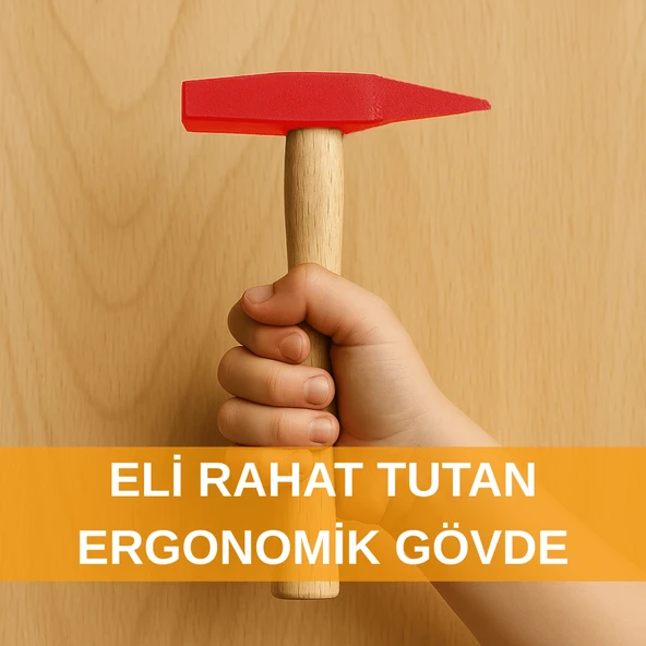BEYLİNİ 140gr Profesyonel Ahşap Saplı Çift Taraf Çekiç 8 cm Çelik Baş Ergonomik Çakma İnce İşçilik Dayanıklı - 3