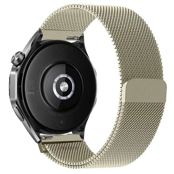 Huawei Watch GT5 46mm Uyumlu Manyetik Milanese Loop Metal Kordon   Retro Gold - Resim 2