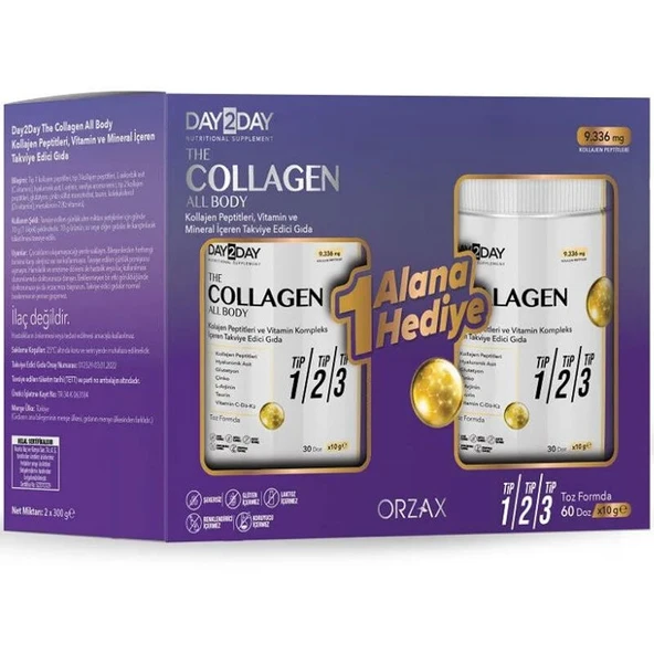 Day2Day The Collagen All Body 300 gr x 2 Adet -1 Alana 1 Hediye ürün görseli