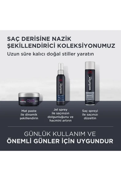 WELLA Wellaflex Saç Paste Mat Erkek Dinamik Doku & Ultra Güçlü Tutuş 75 ml - 7