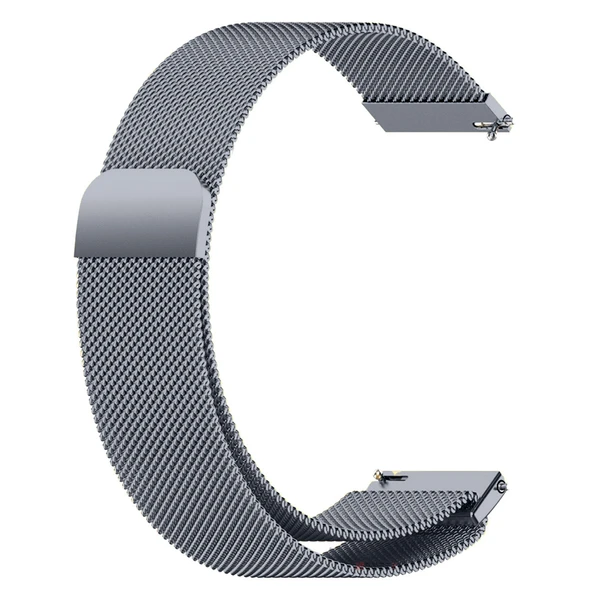 Huawei Watch GT5 46mm Uyumlu Manyetik Milanese Loop Metal Kordon   Koyu Gri - Resim 5
