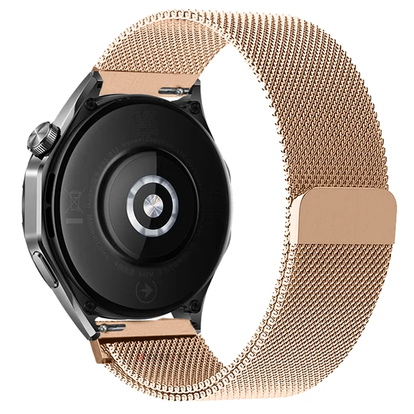 Huawei Watch GT5 46mm Uyumlu Manyetik Milanese Loop Metal Kordon   Rose Gold - 2