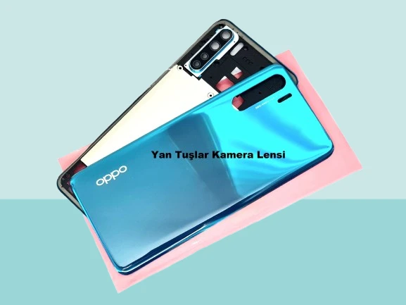 Tkgz - Oppo A91 ORJ FULL KASA Arka Kapak Batarya Kapağı - MAVİ ürün görseli 1