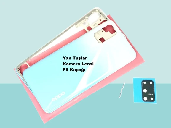 Tkgz - Oppo A52 FULL KASA Arka Kapak Batarya Kapağı - BEYAZ ürün görseli 1