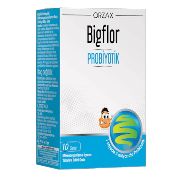 Orzax Bigflor Probiyotik 10 Saşe ürün görseli