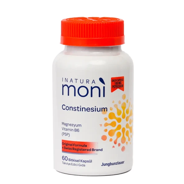 Inatura Moni Constinesium Magnesium, Vitamin B6, Potasyum 60 Bitkisel Kapsül ürün görseli